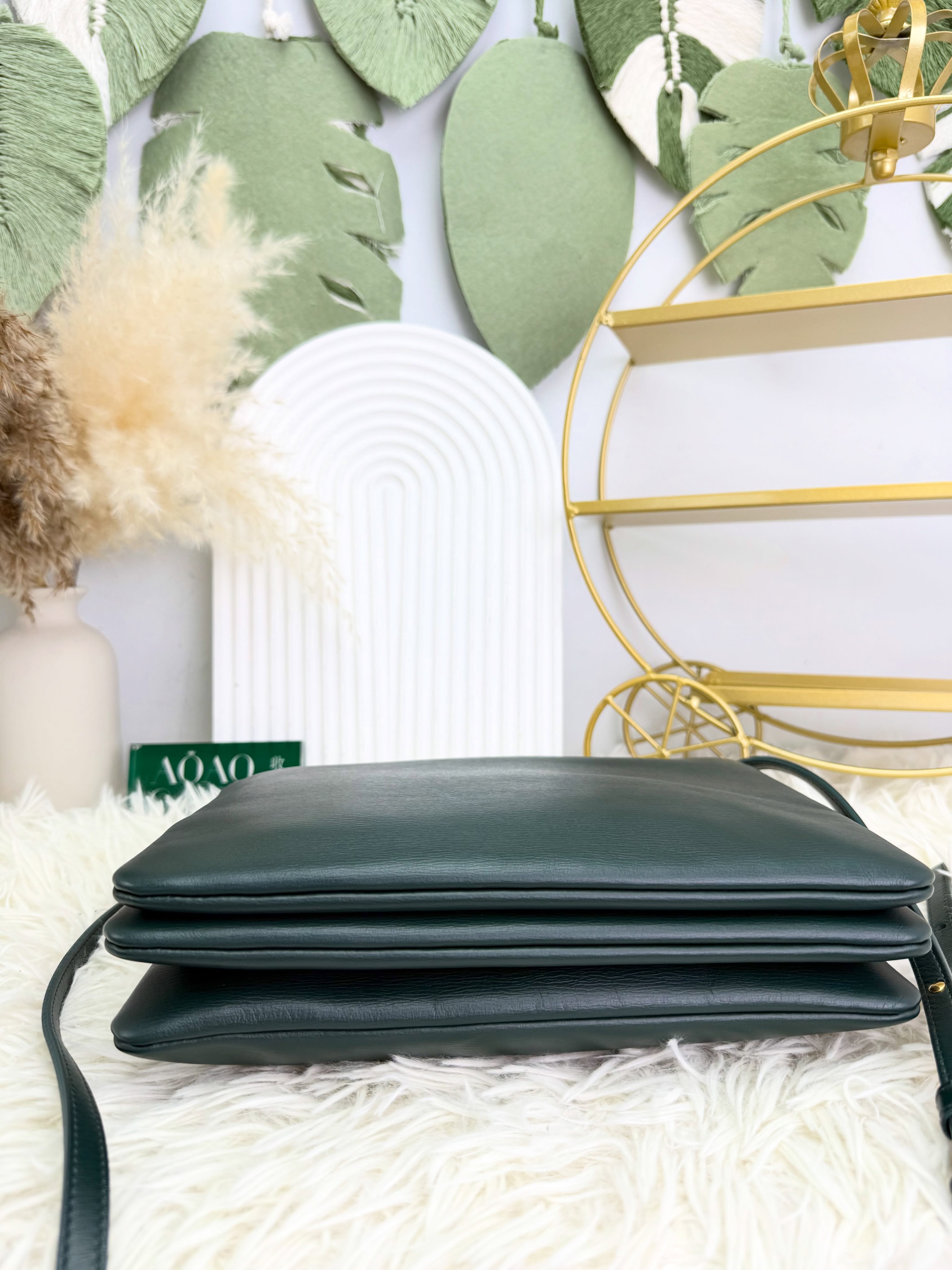 👜 PRE OWNED 🛍️Trio Bag深墨綠色 有塵袋 💚