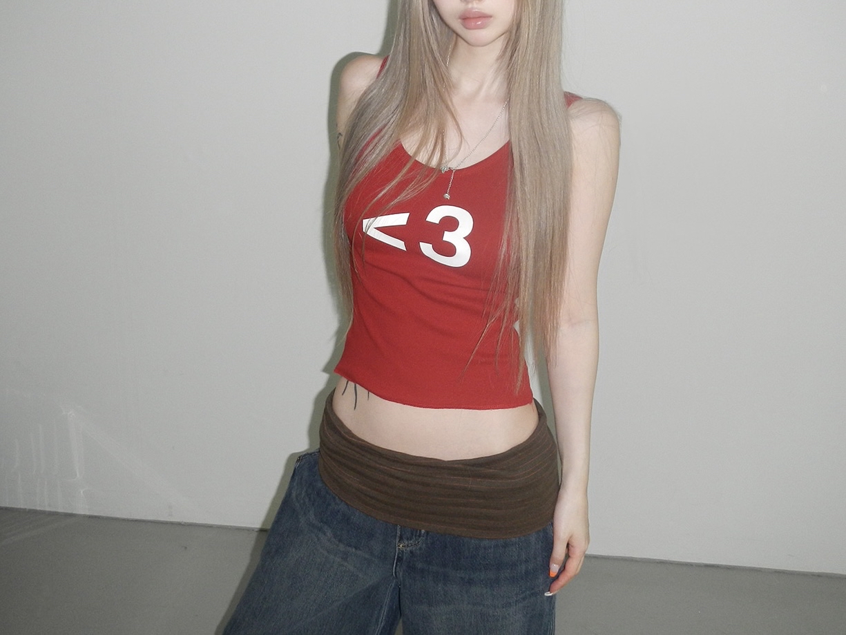 Downtown Girl Heart Print Tank