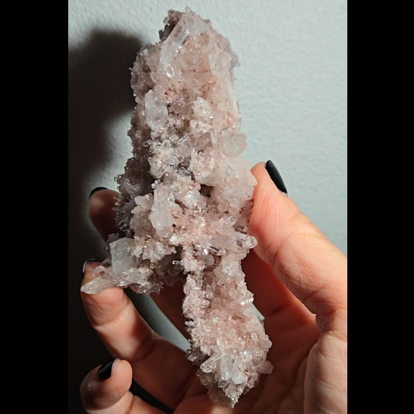 Extra pink pink Lemurian cluster with crystals on both sides - LQ194