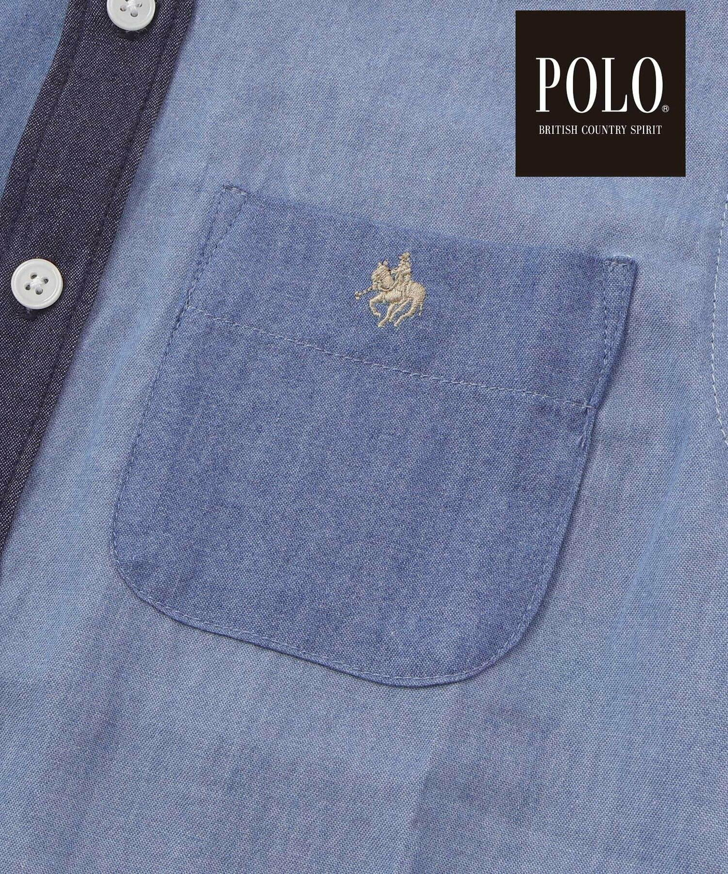 🇯🇵預訂 日本直送🇯🇵Slap Slip x Polo Bcs兩色標誌刺繡口袋撞色拼布短袖恤衫