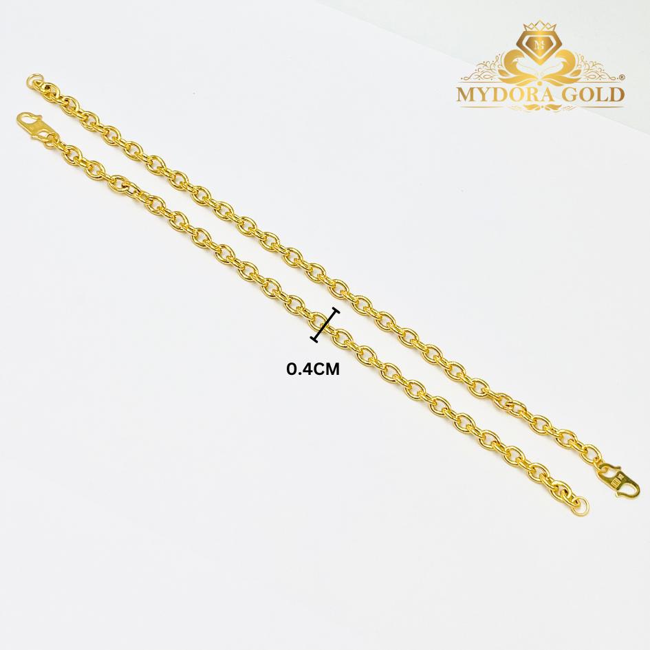MYDORA Rantai Tangan Sauh Licin (2-4g+) l EMAS 916/22K