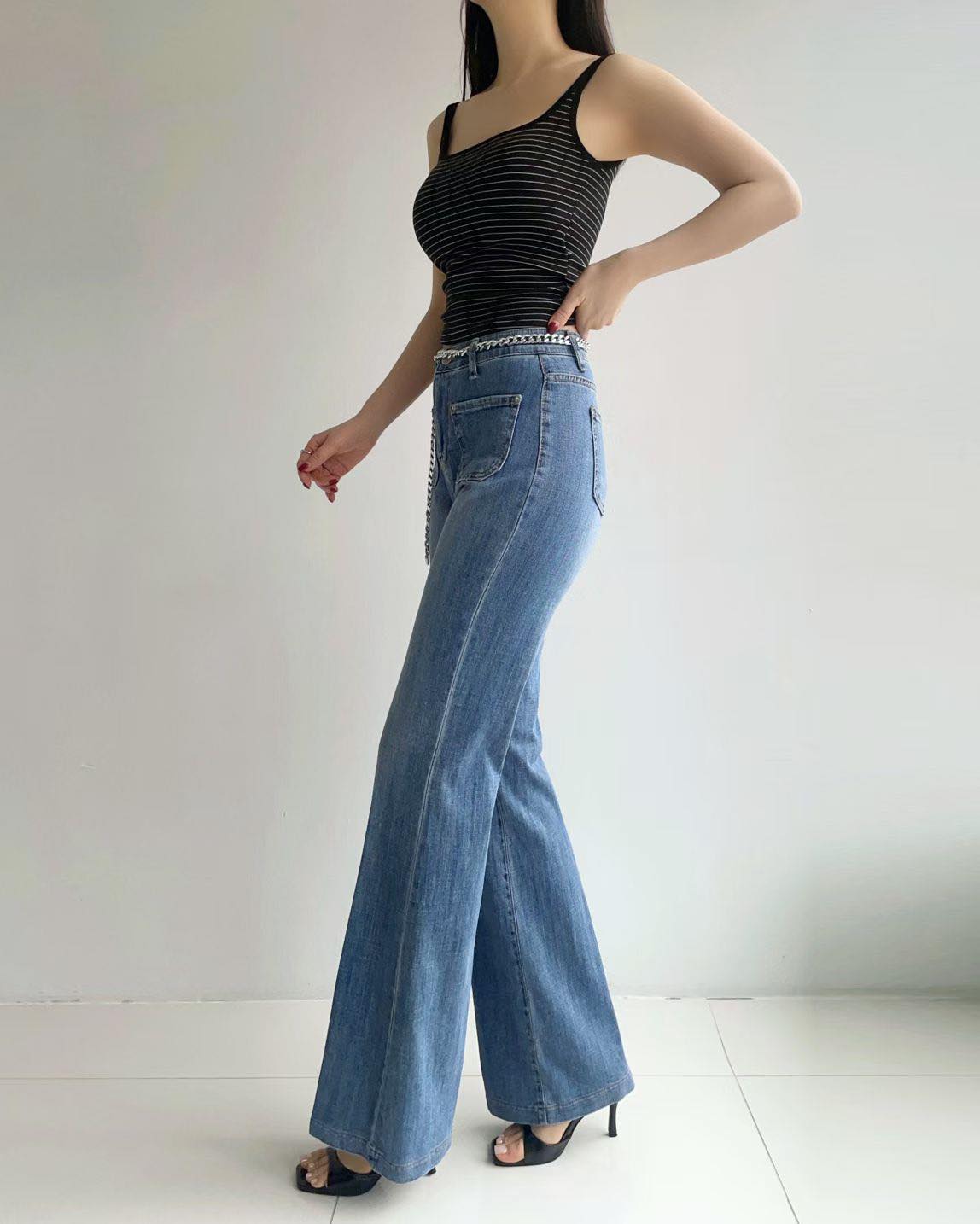 雙袋小喇叭牛仔褲