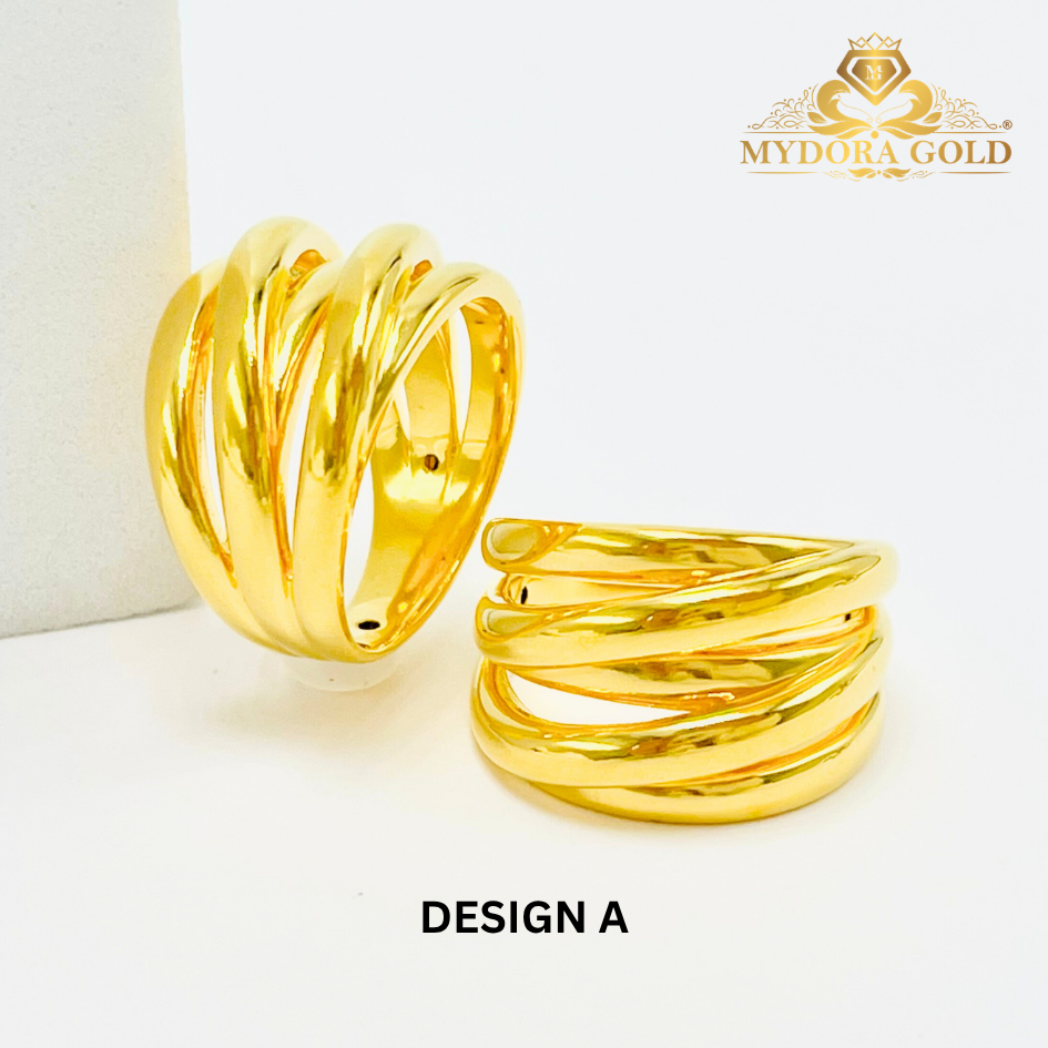 MYDORA Cincin Nabila 5 Layer Full Gold (5G) l EMAS 916/22K