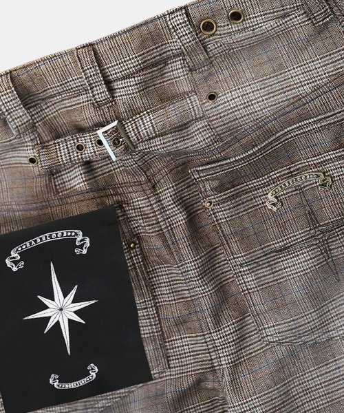 0519 Shinchiback Curved Pants - Brown Check - 0519 신치백 커브드 팬츠 - 브라운체크