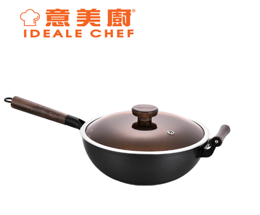 IC40930W/30CM單柄炒鍋連玻璃蓋(Y)