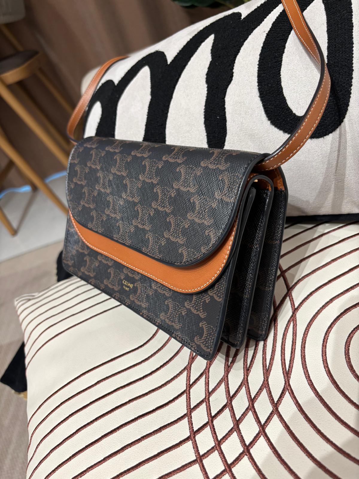 CELINE clutch with strap Triomphe Shoulder bag,100%Authentic, 98%new  ✅防塵袋 