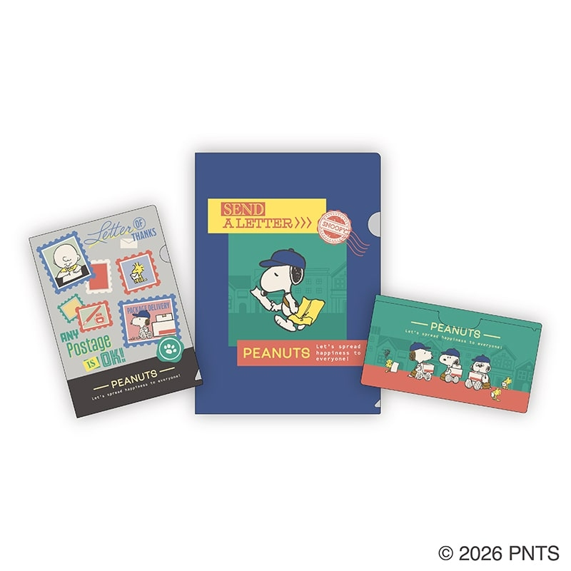 🌸 【預訂】File Set (3 pieces) - 日本郵便局xPeanuts 配達員系列
