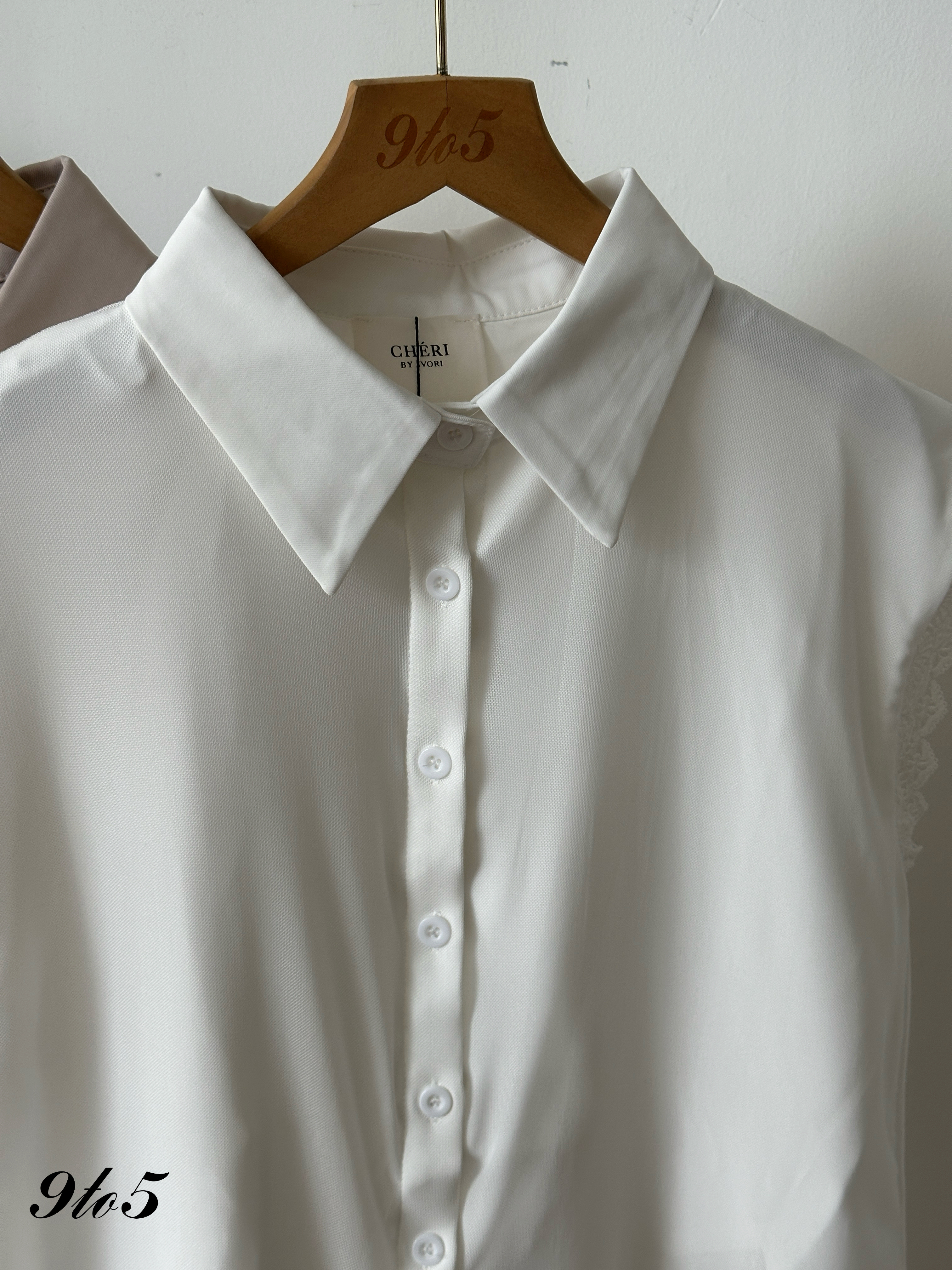 T4260 Lace Sleeve Chiffon Shirt - 3 Colors 