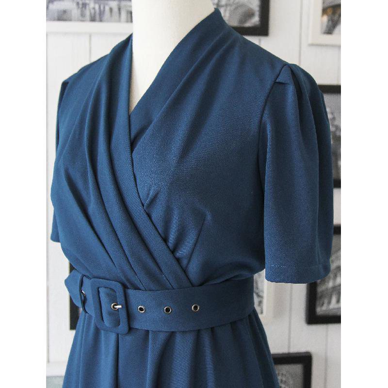 SOLD OUT 1940s Inspired Evening Cross Front Dress (FM008)