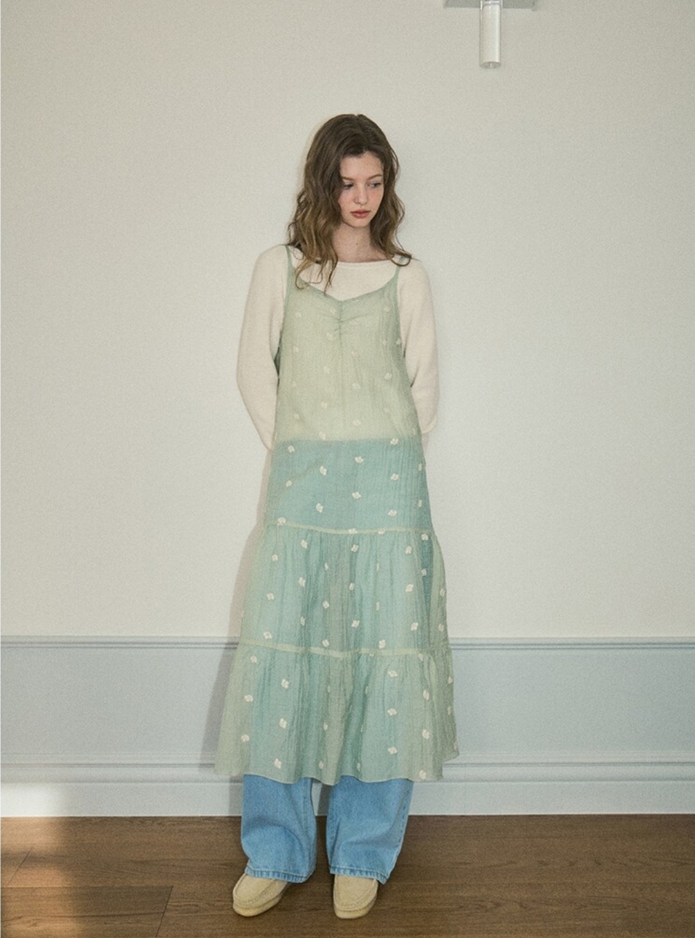 OUR NOSTALGIA Flower Lace Layered Dress