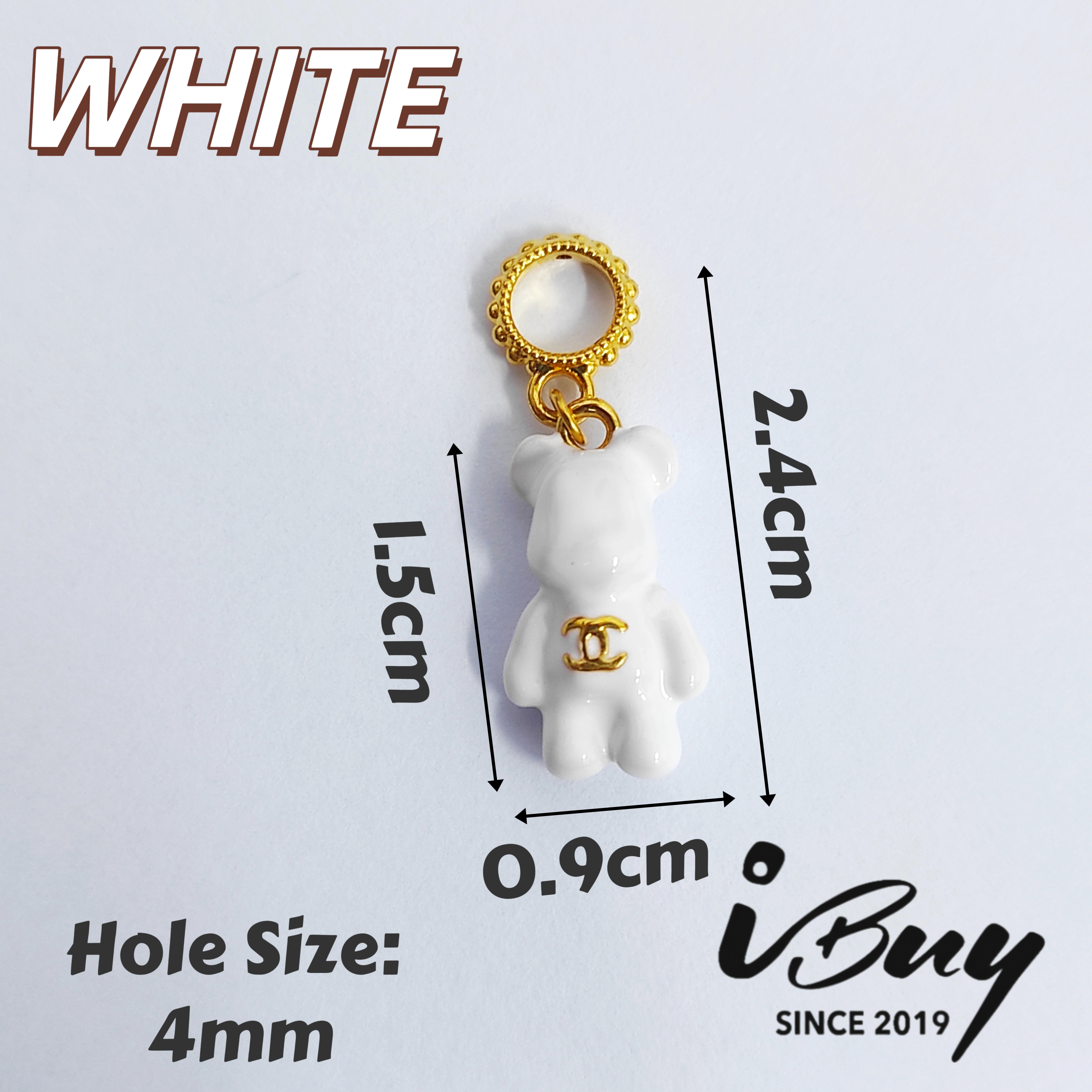 916 HARD GOLD C C BEAR CHARM BEAD 916硬金 双C熊串咀