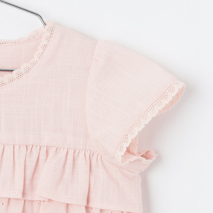 🇯🇵預訂 日本直送🇯🇵 Petit Main 兩色蕾絲層疊荷葉邊短袖上衣