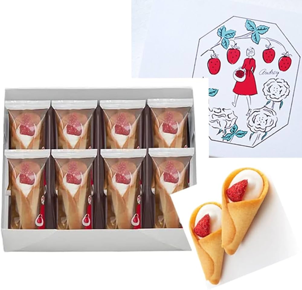 日本 Audrey Glacier系列 草莓花束餅 原味 奶油＋草莓乾 8件