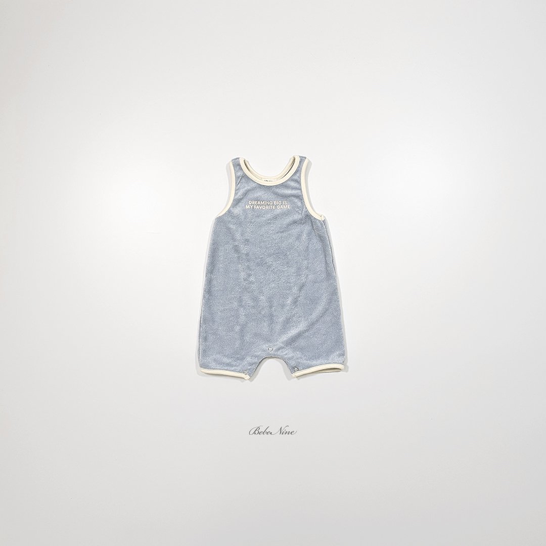 ☀️預訂 韓國直送☀️🇰🇷Bebenine四色字母印花毛巾布滾邊背心連身服