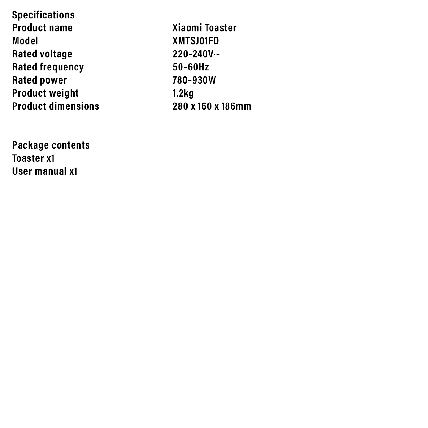 Xiaomi Electric Toaster Stainless Steel (BHR8807GB)