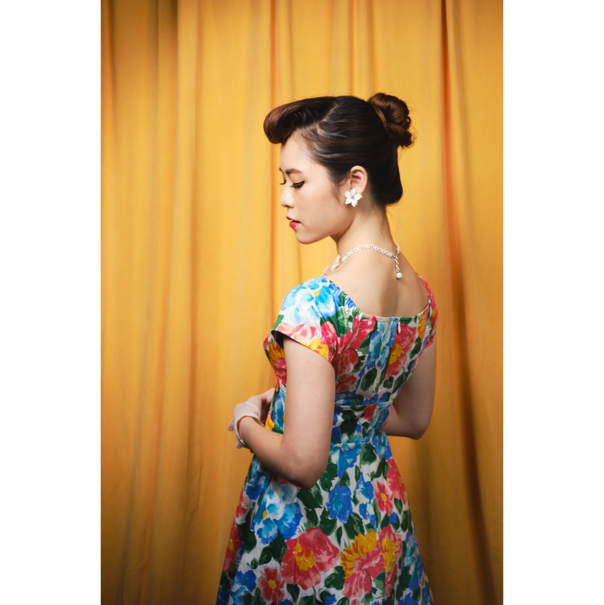 (Ready-Made) 1950s-Inspired Garden Picnic Two-Way Dress (FM132)