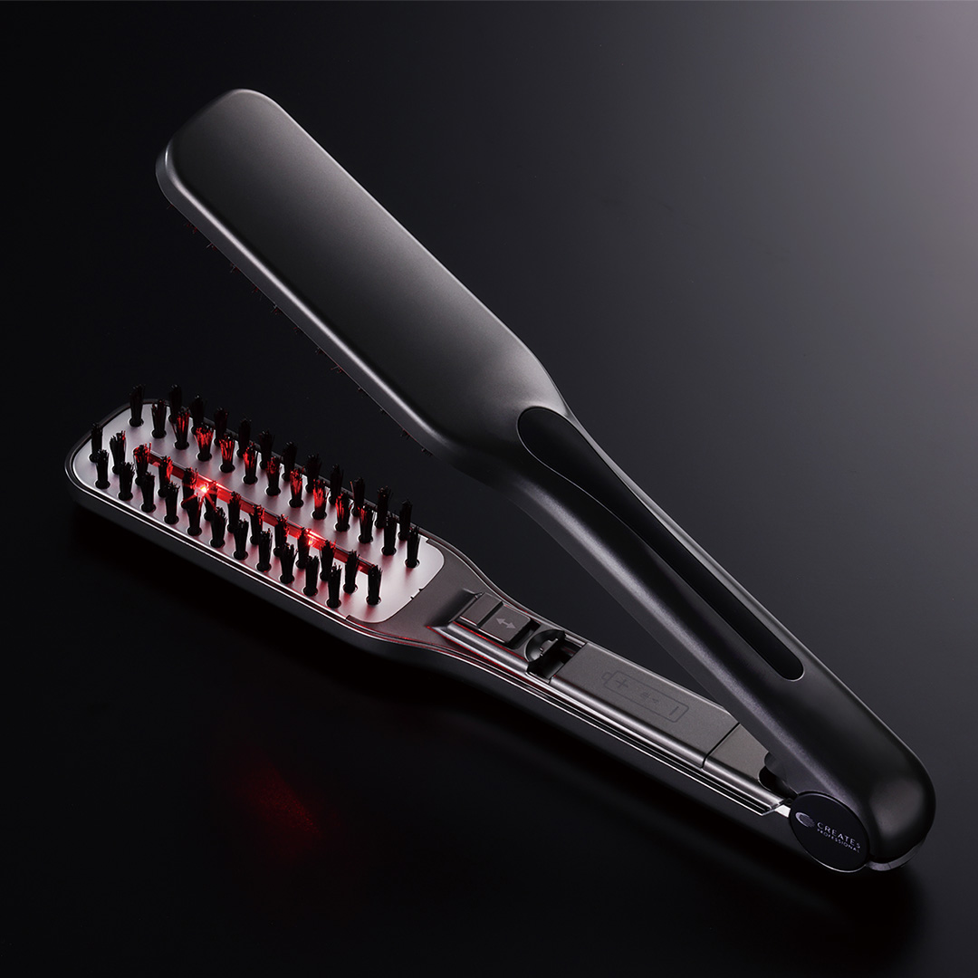日本 CREATE ION MEISTER LED TWIN BRUSH 專業雙頭紅外線LED夾梳