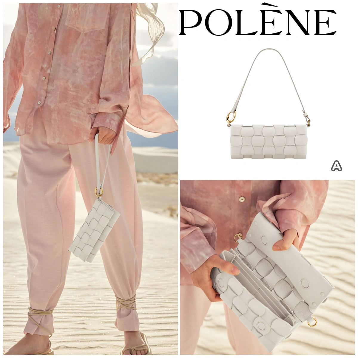 POLENE Neiti 皮革編織手袋