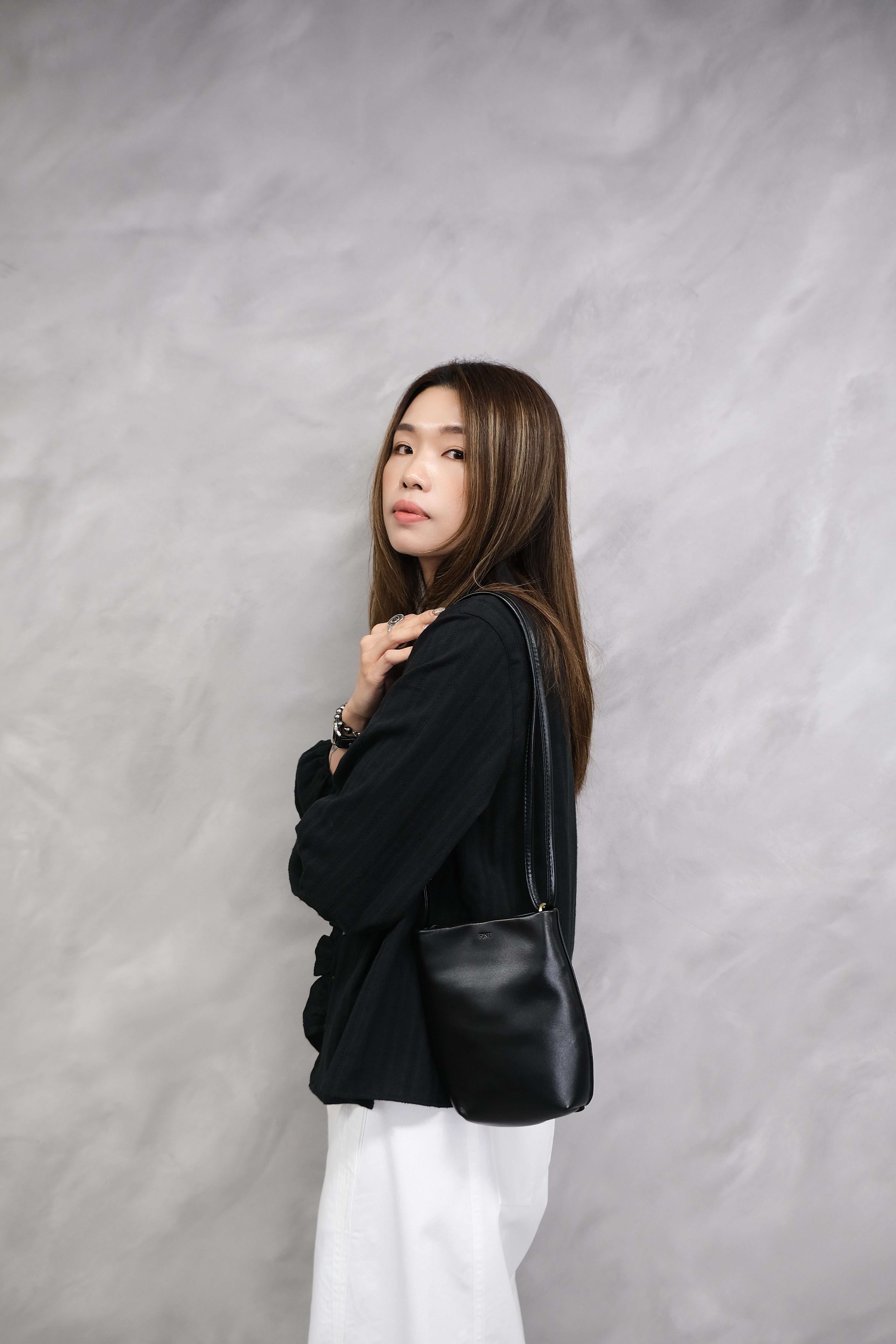 Mini leather knot bag