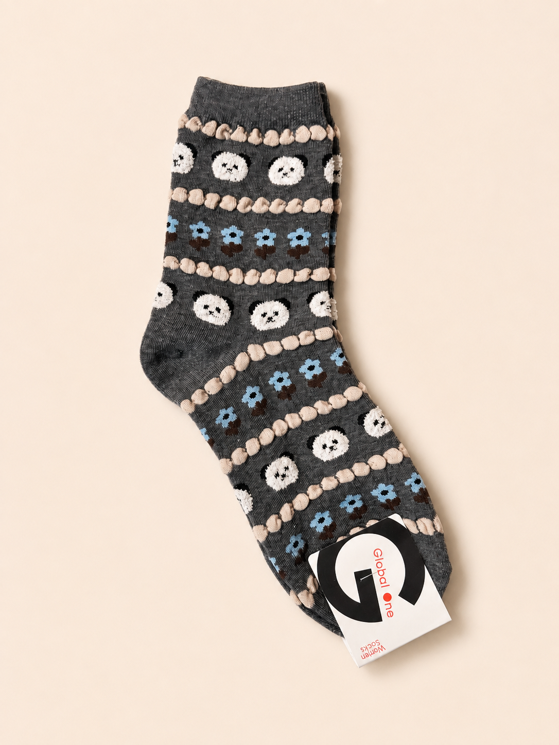 Korean Animal Knit Pattern Women's Crew Socks