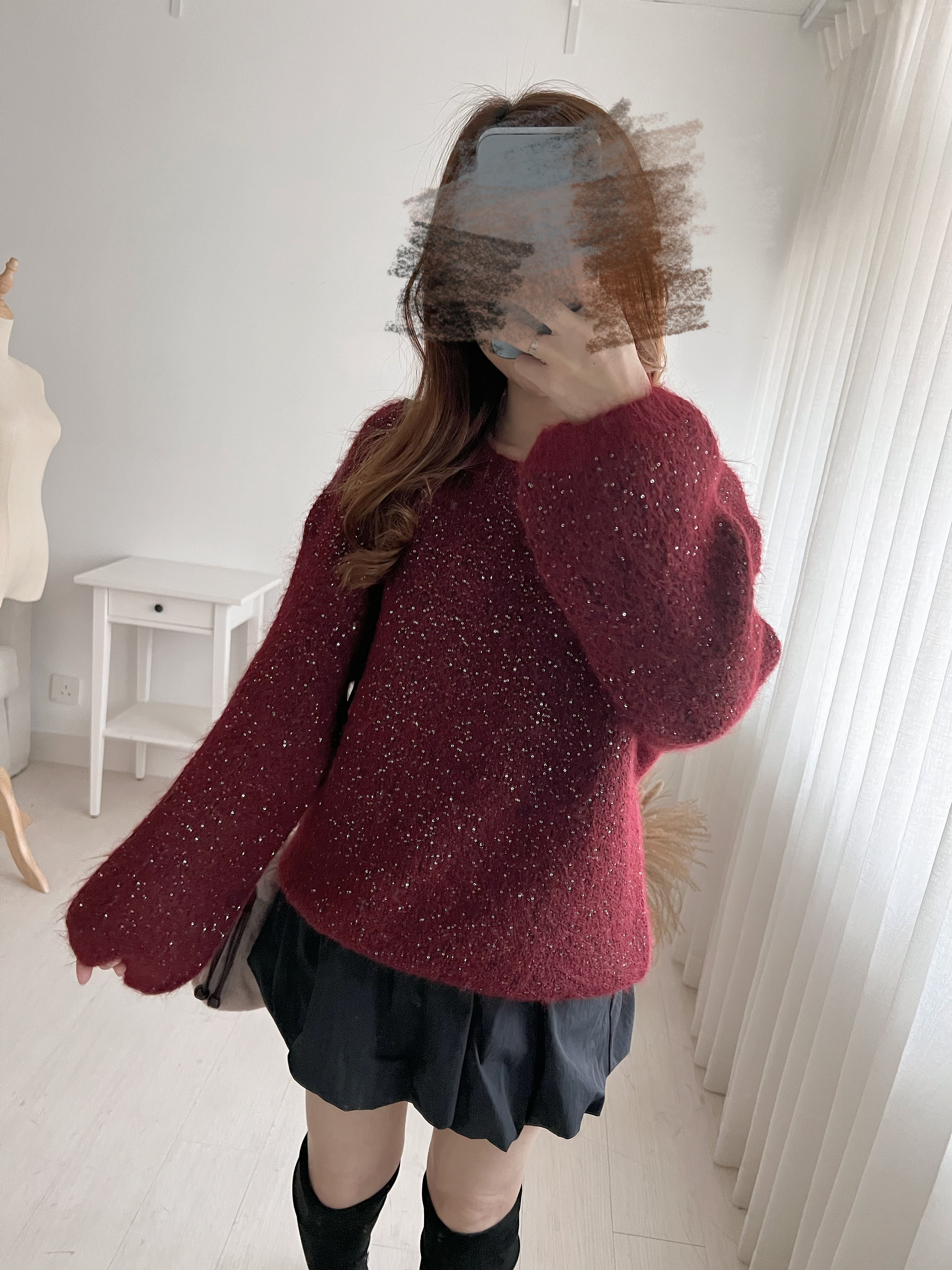 微閃BlingBling毛衣(KR)酒紅色268276