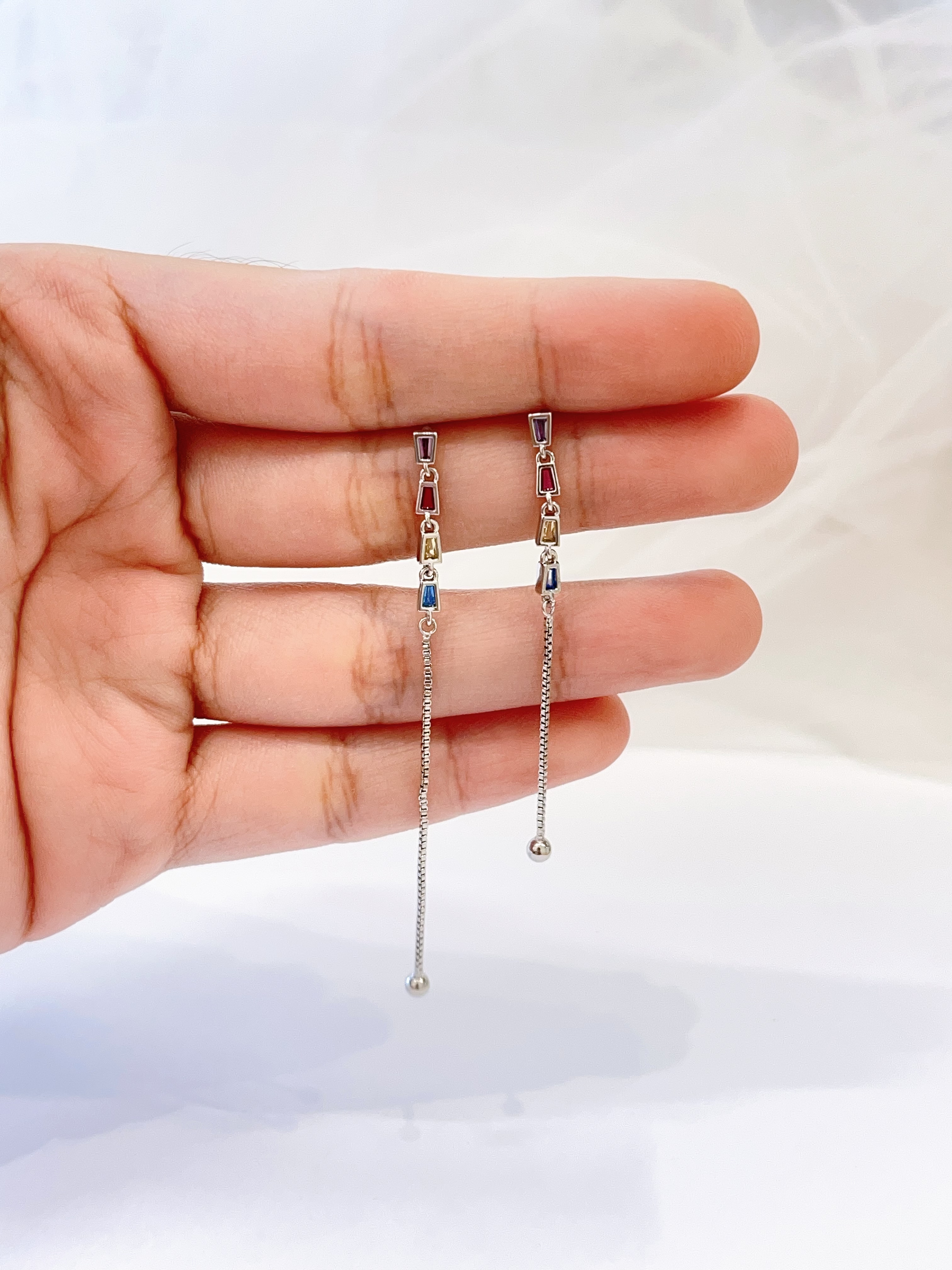 五彩缤纷小方糖耳环