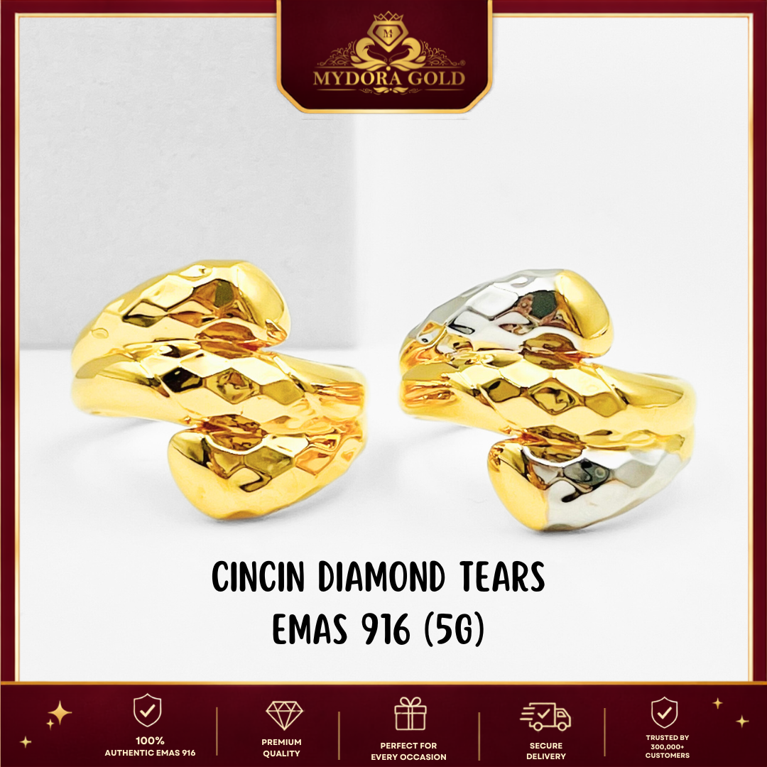 MYDORA Cincin Diamond Tears (5G) l EMAS 916/22K