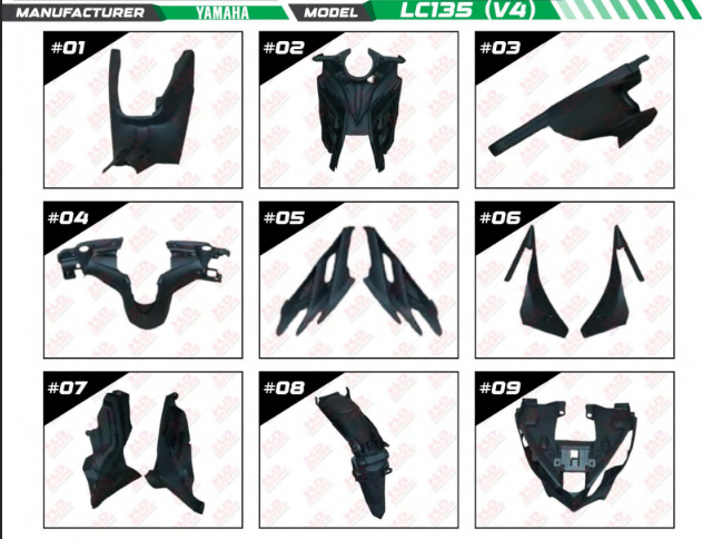LC135 V2 V3 V4 ~ V7 Non Colour Inner Cover Part