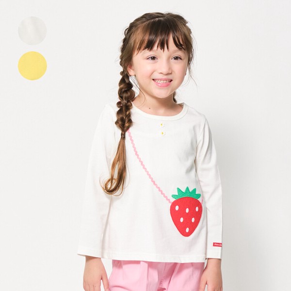 🆕【⭐訂購⭐】🇯🇵日本直送 草莓🍓手袋 貼花刺繡長袖Tee［2款選］🌀 [ELAA-0288][260228]