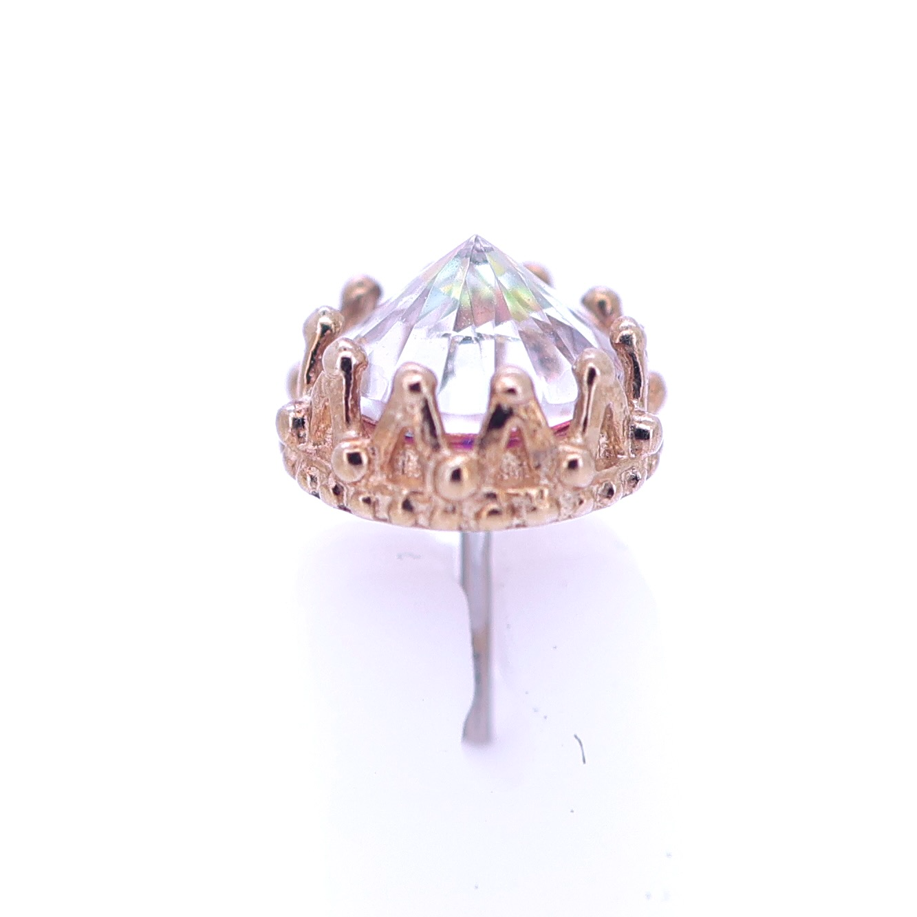 King End - Faceted. [reverse set gem]