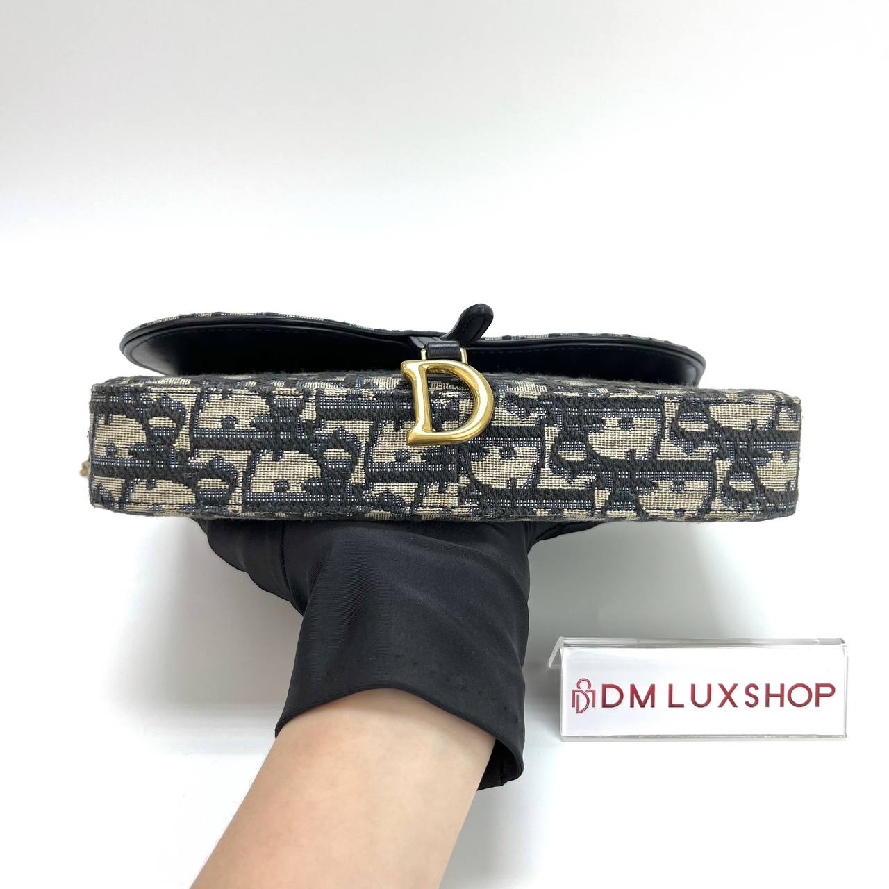 Dior Blue Oblique Montaigne Pouch W/Chain GHW