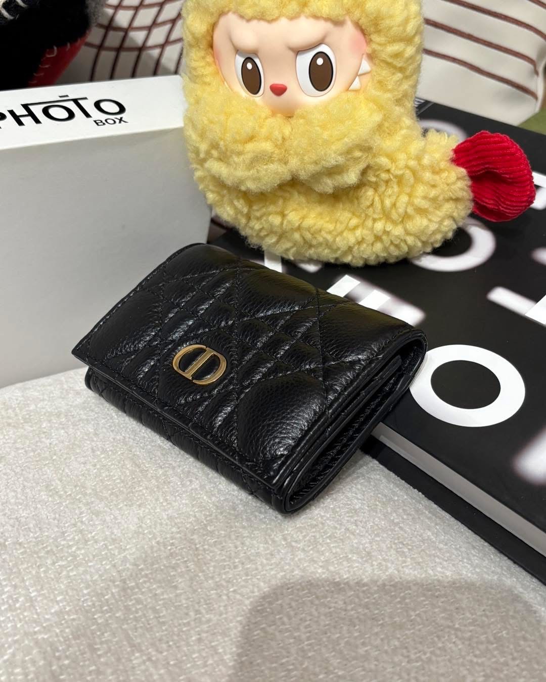 全新 Dior Caro Glycine Wallet Black Supple Cannage Calfskin 100%Authentic, 全新Brand New ✅收據✅Dust bag✅Box