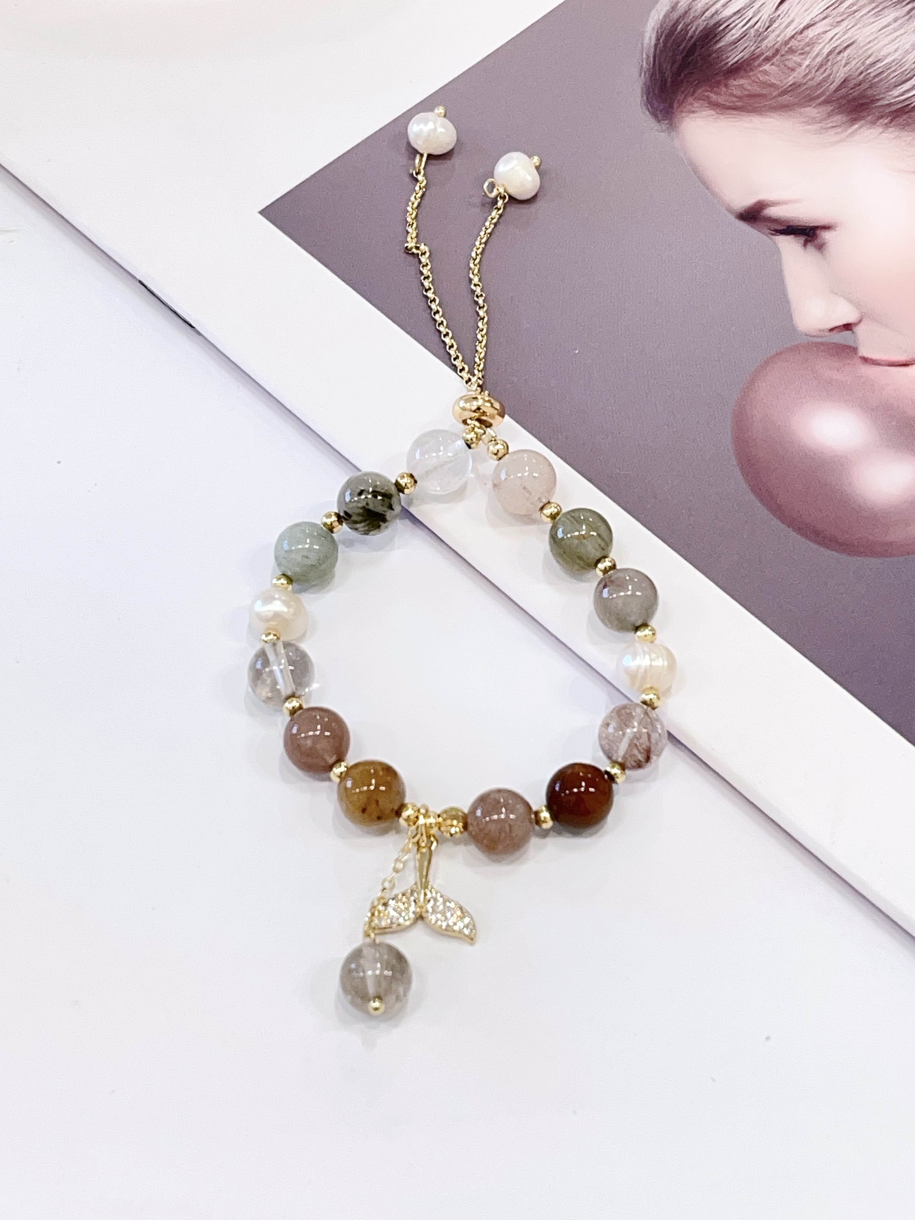 🌈 多宝水晶 × 珍珠手串 Multicolor Crystal & Pearl | 8mm