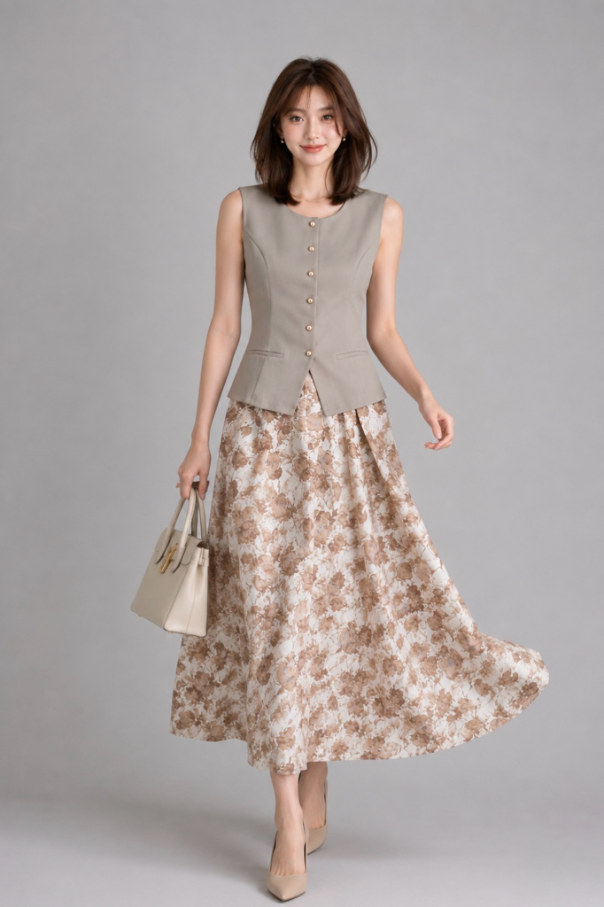 915852 Aurelia Tailored Gold Button Vest