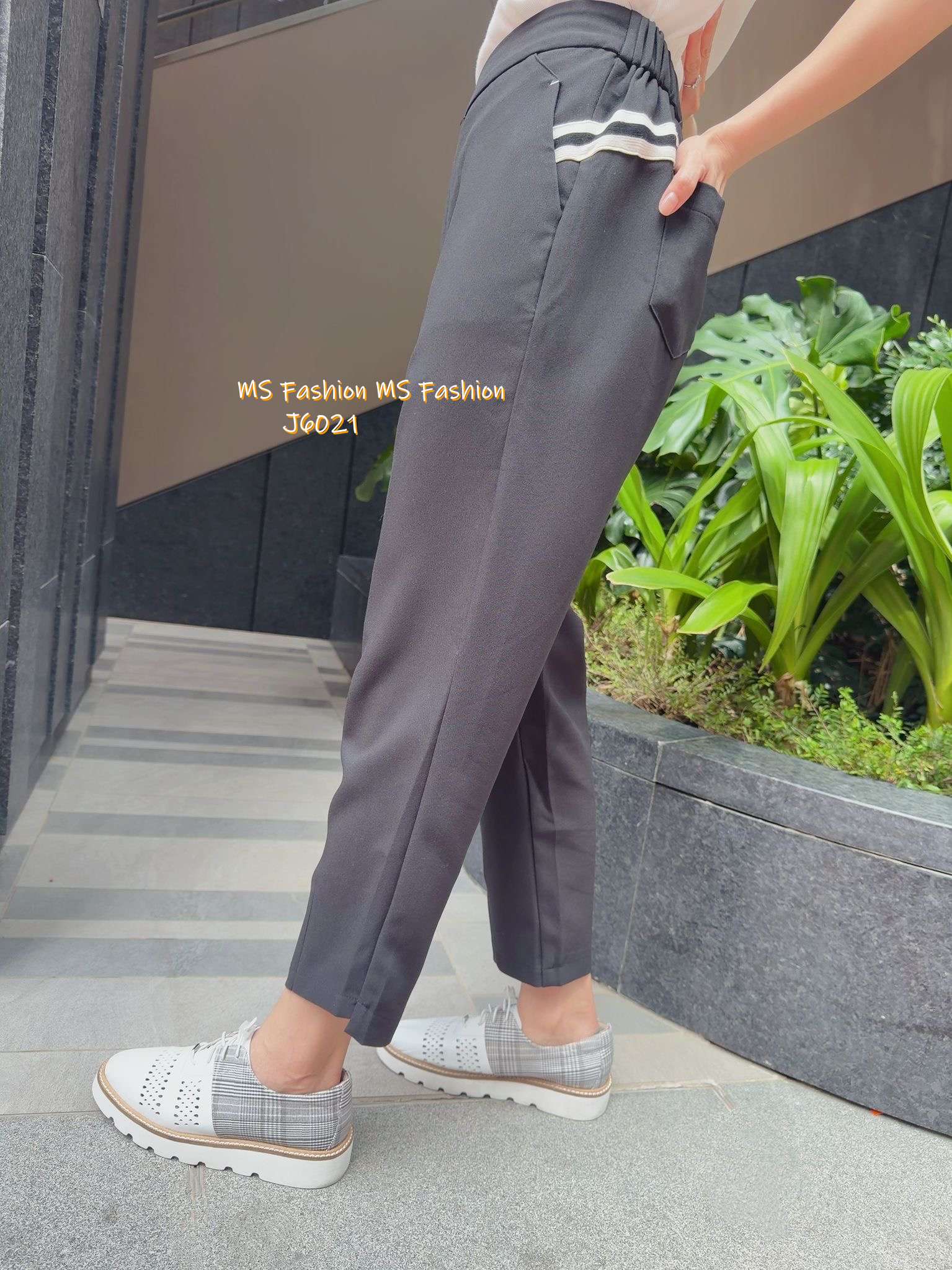 J6021韓國🇰🇷特色拼邊西褲