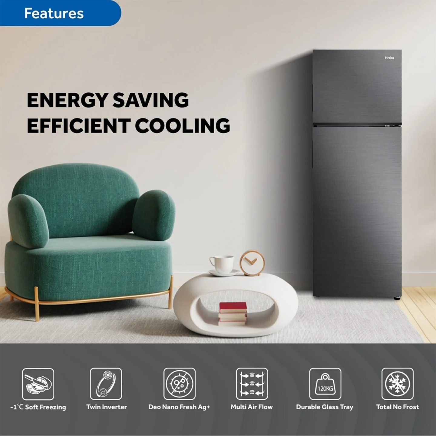 Haier 358L Inverter 2-Door Refrigerator (HRF-358IHM)