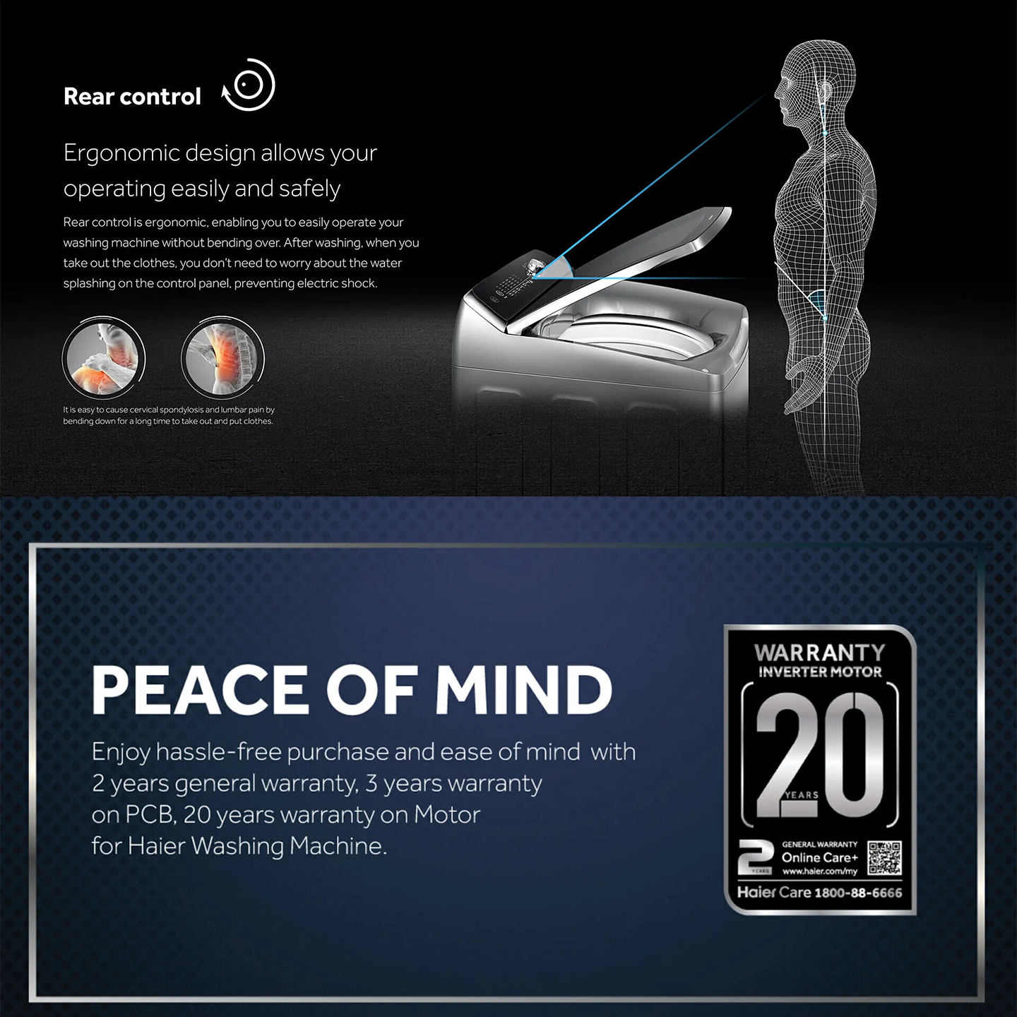 Haier 13kg Inverter Top Load Washer (HWM130-B1678ES8)