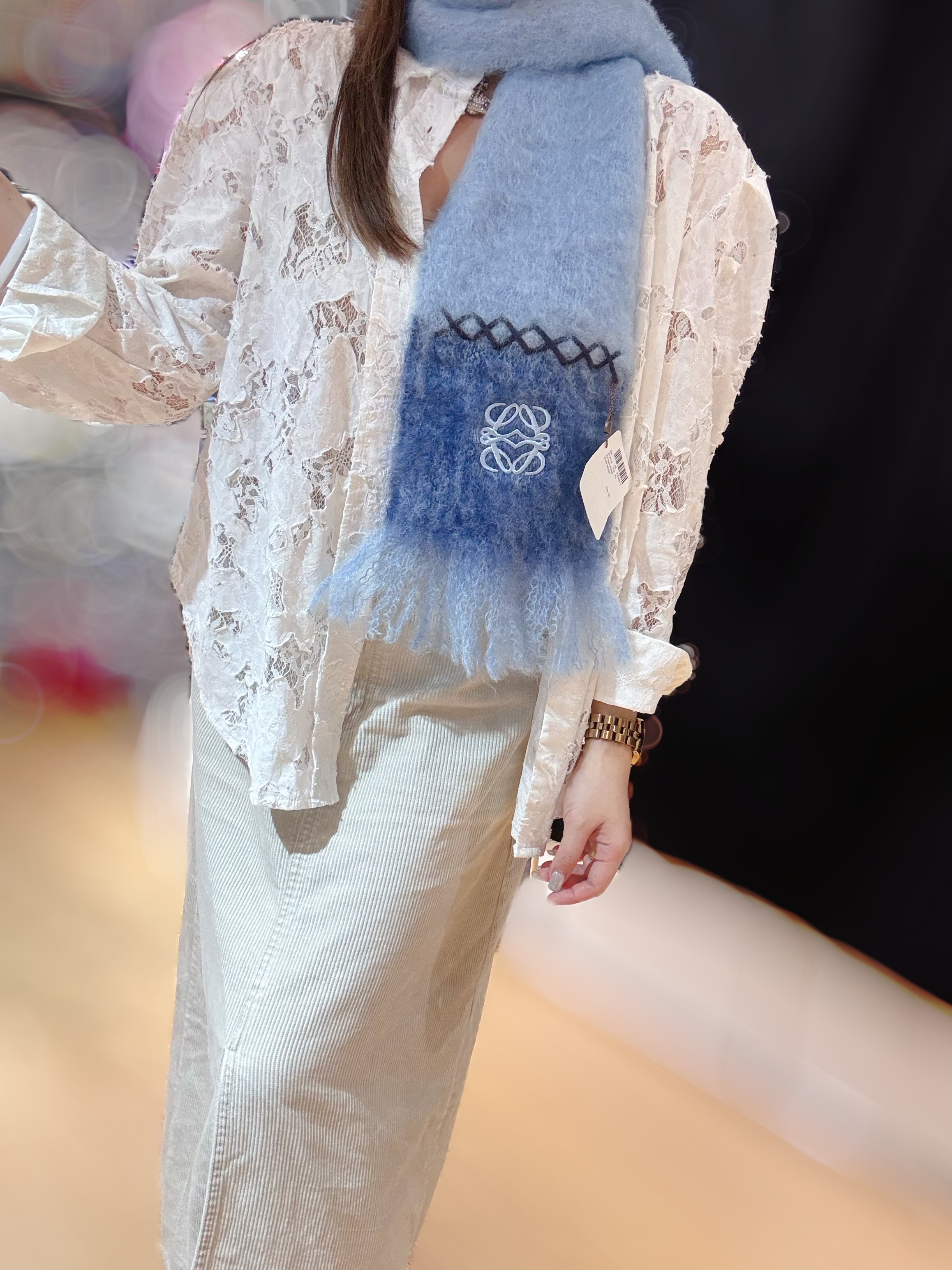 Loewe scarf mohair/xs/blue