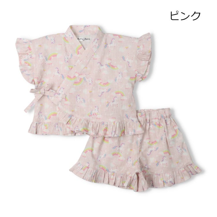 🆕【⭐訂購⭐】🇯🇵日本直送 🌀花朵🌼糖果🍭獨角獸🦄圖案 荷葉邊甚平套裝🌀[ELEA-0133][260614]
