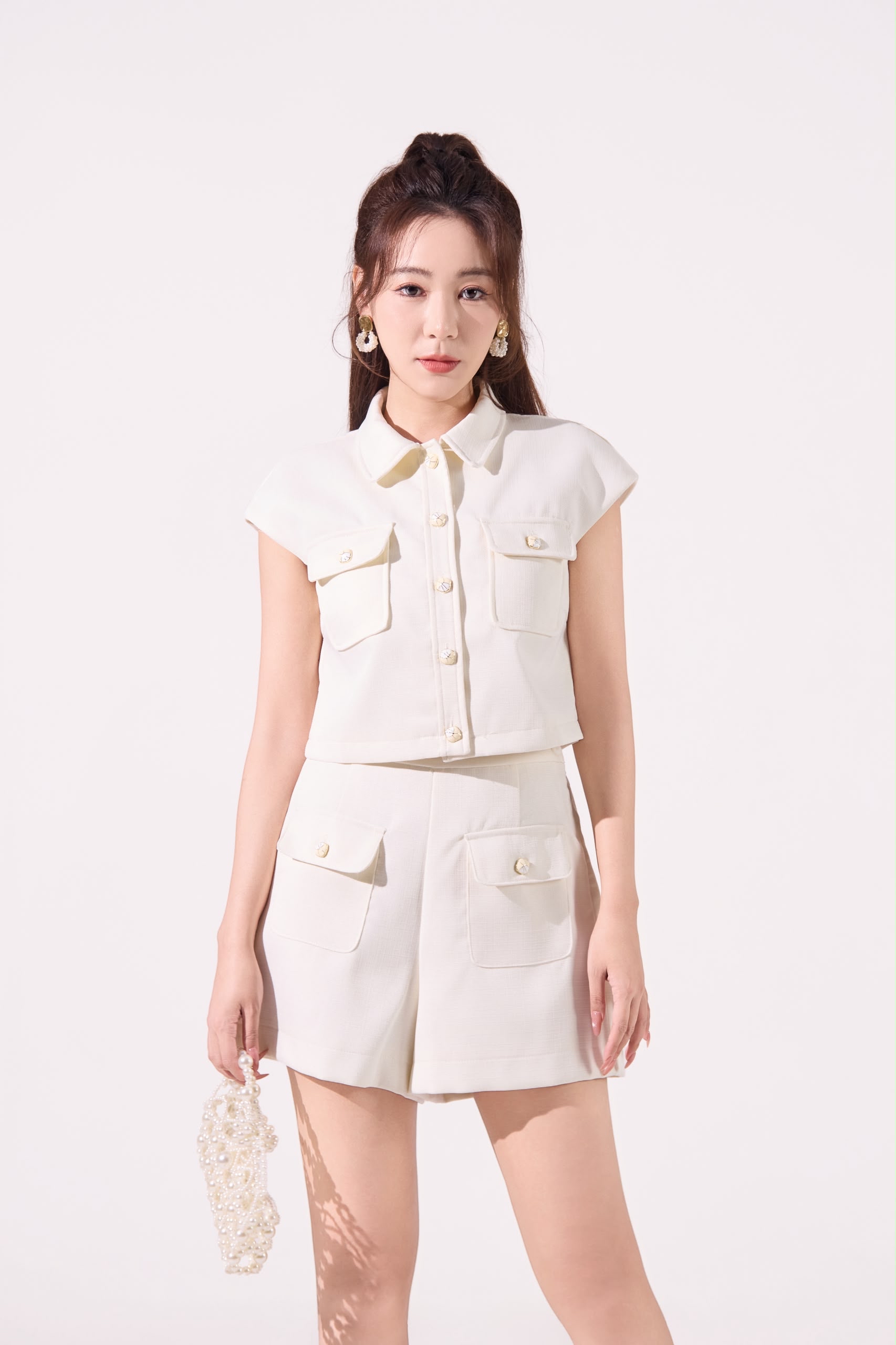 10141396 Pearl Button Utility Top