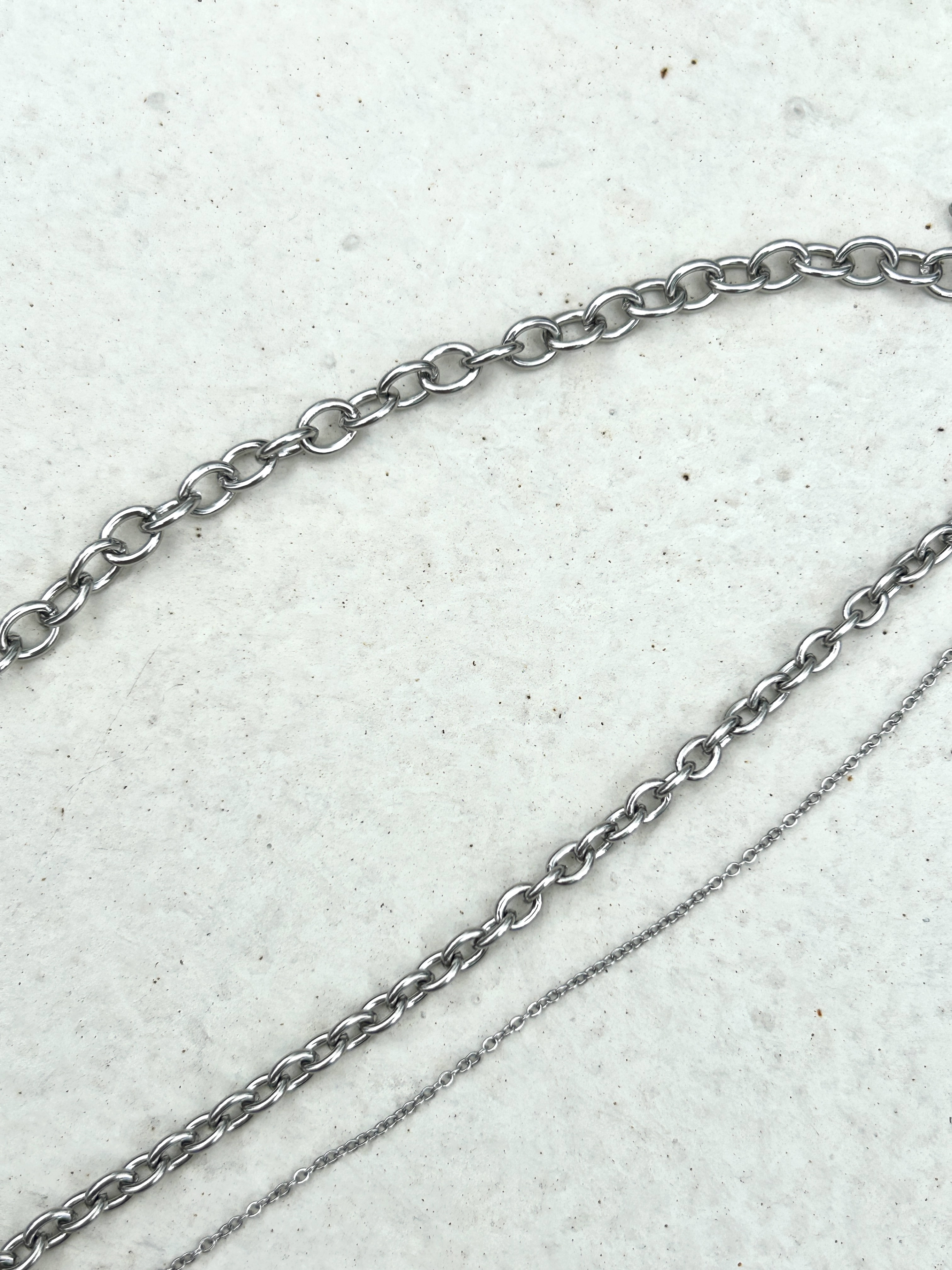 Silver black star rhinestone stainless necklace