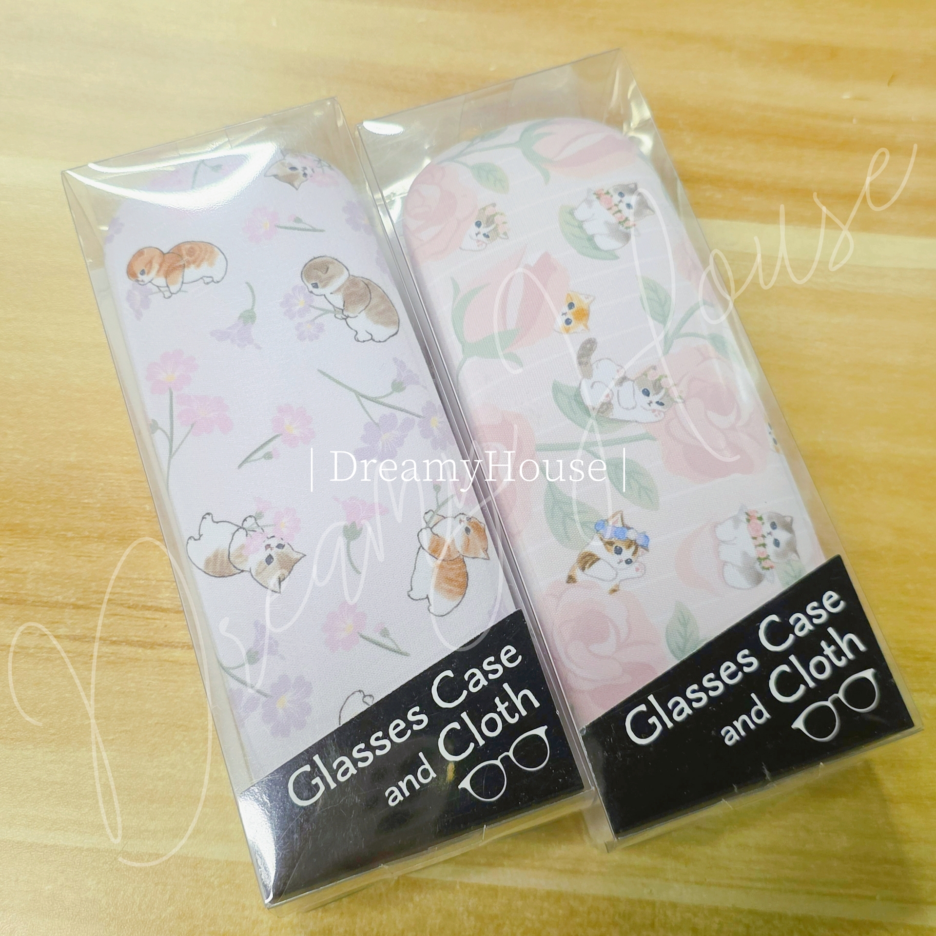 日本 Mofusand貓咪 鯊魚貓 mofumofu store 眼鏡盒+眼鏡布