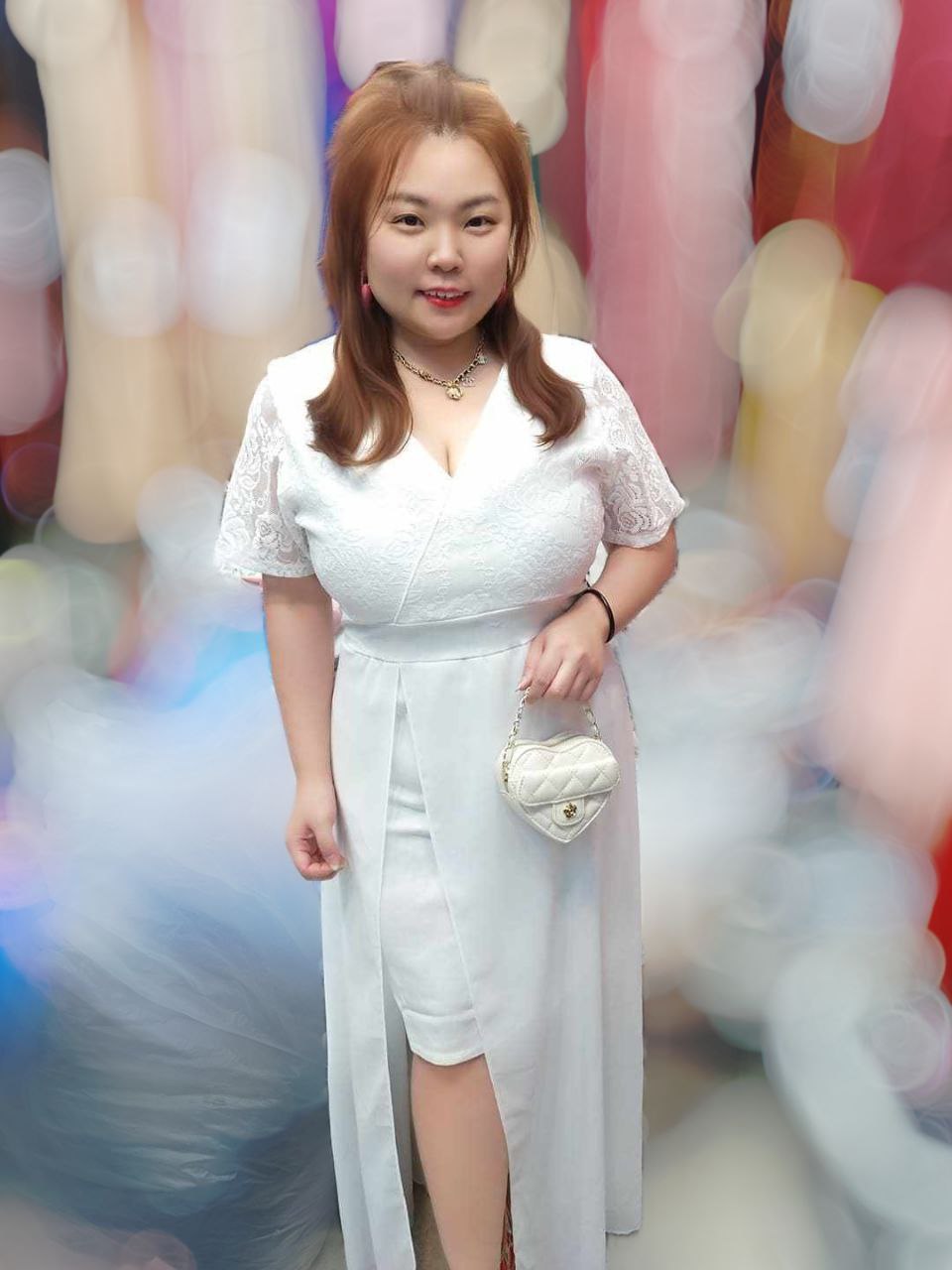 E01/EE0124  蕾丝V领长纱礼服