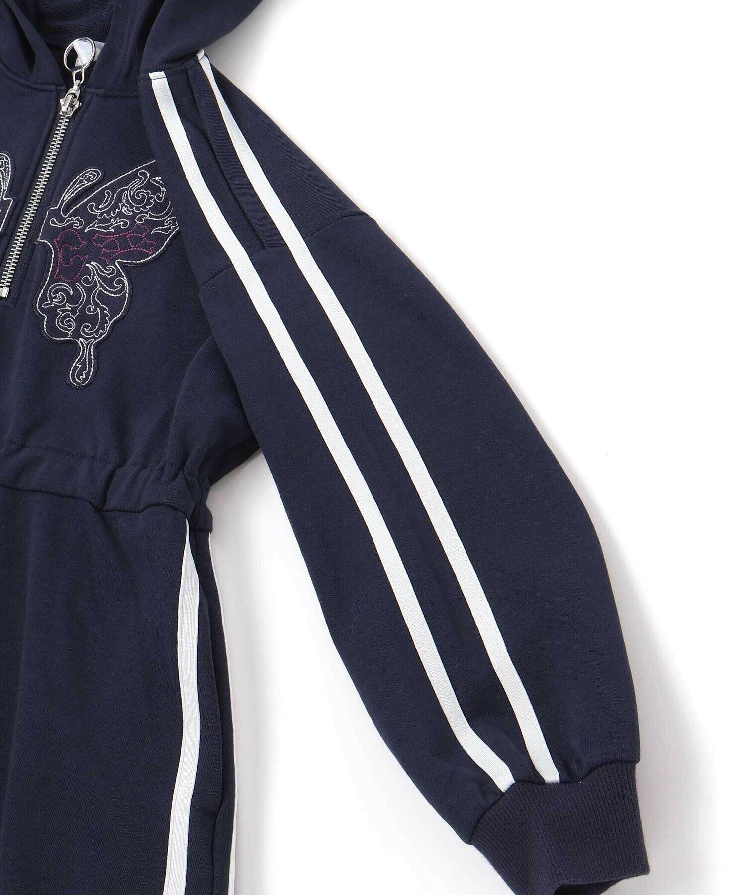 🆕【⭐訂購⭐】 🇯🇵日本直送 🌀蝴蝶貼片刺繡 連帽抓絨連身裙［2款選］🌀[ELBA-0193][260307]