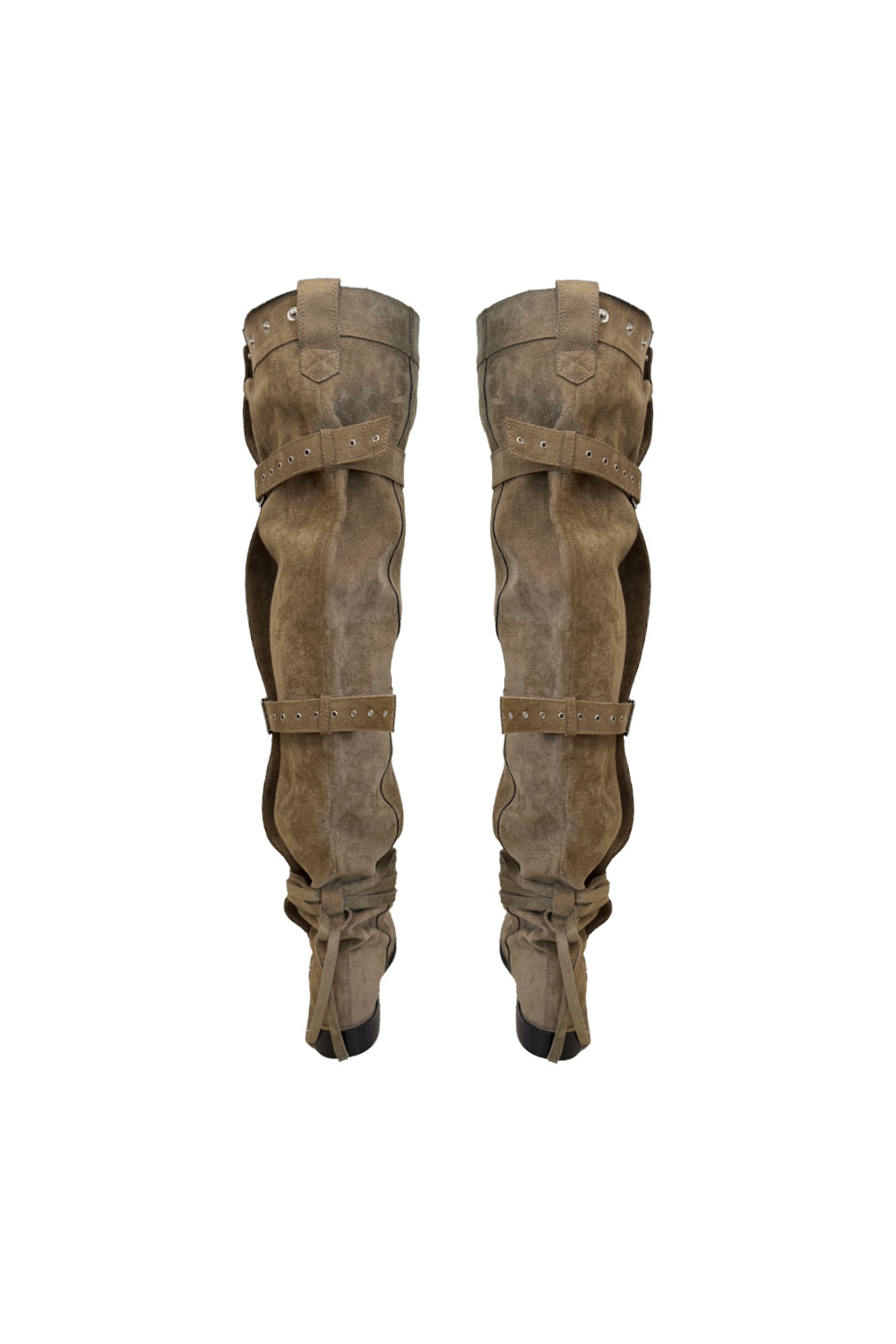 Suede Buckle Long High Boots