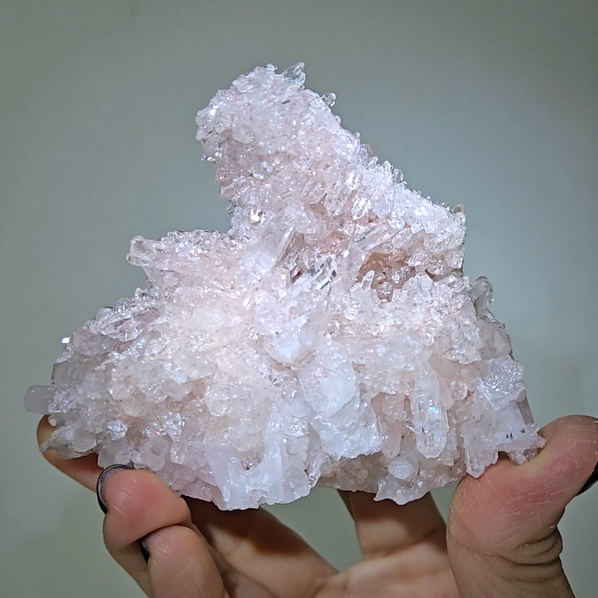 Pink Lemurian quartz with double terminations, rainbows - LQ178