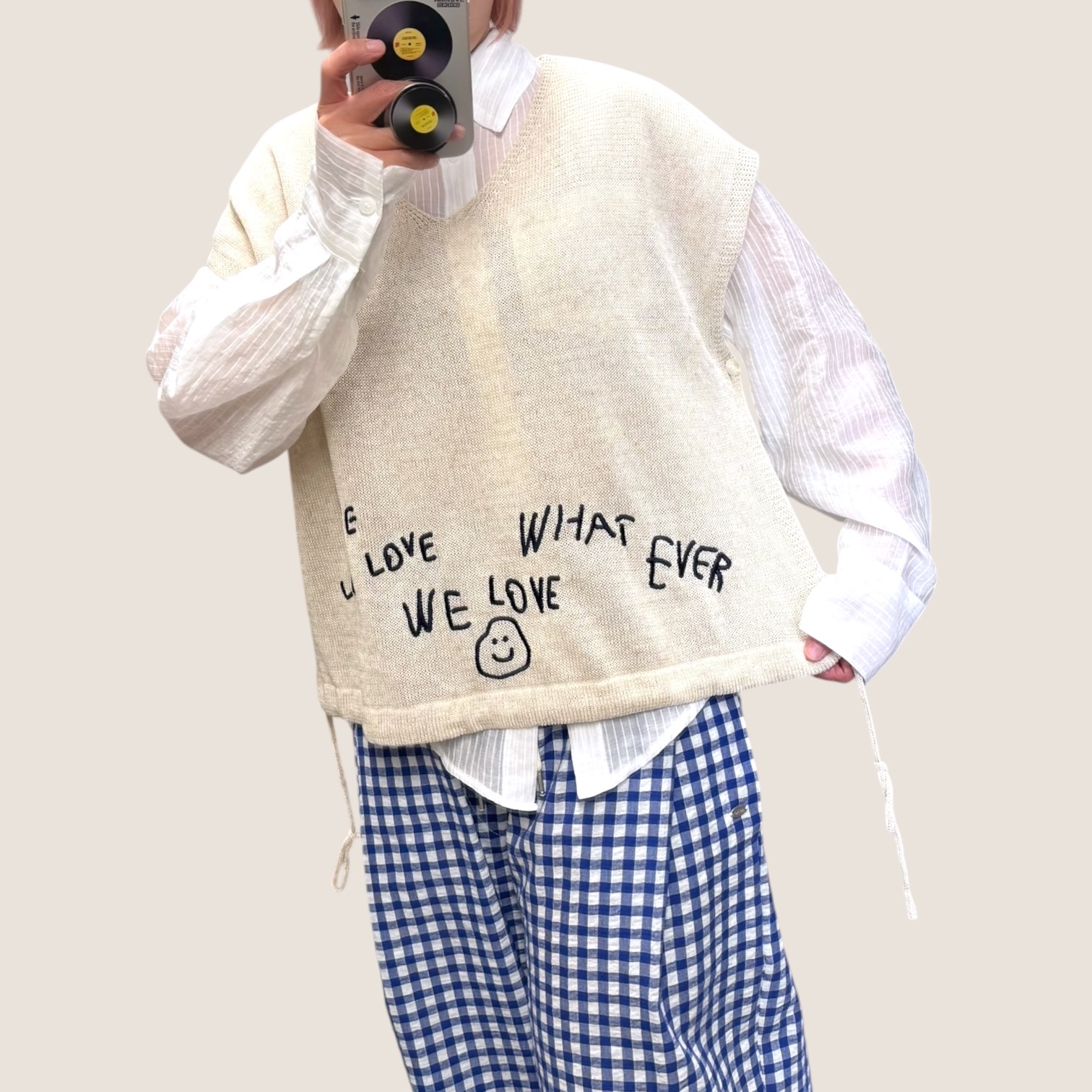 221447 V領哈哈笑線背心
