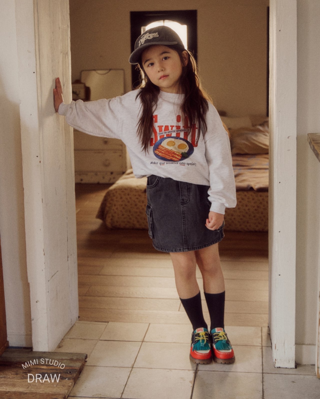 Bymimi | Demin skirt (Black/Blue