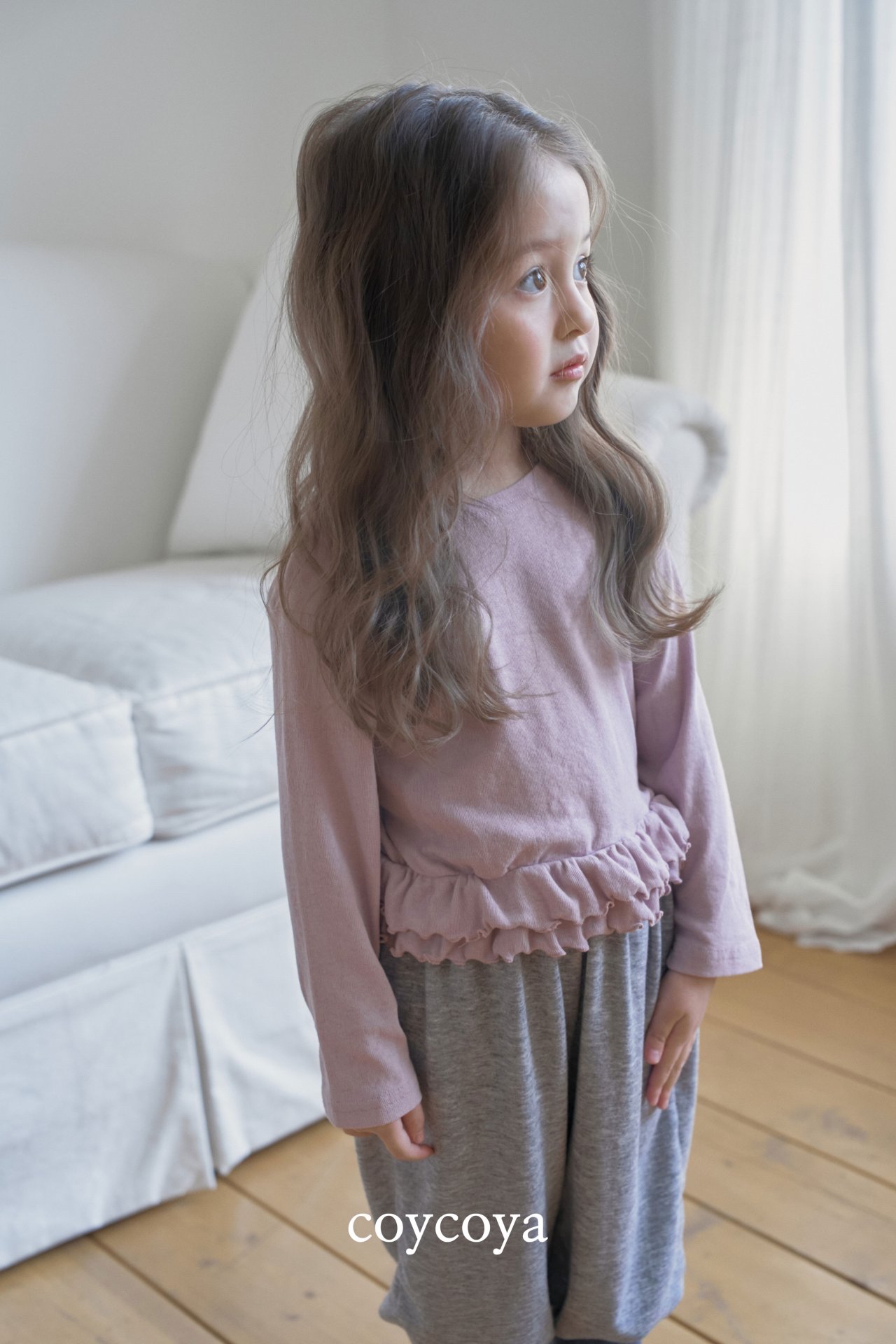 🌸預訂 韓國直送🌸🇰🇷COYCOYA兩色雙層褶皺下擺長袖上衣