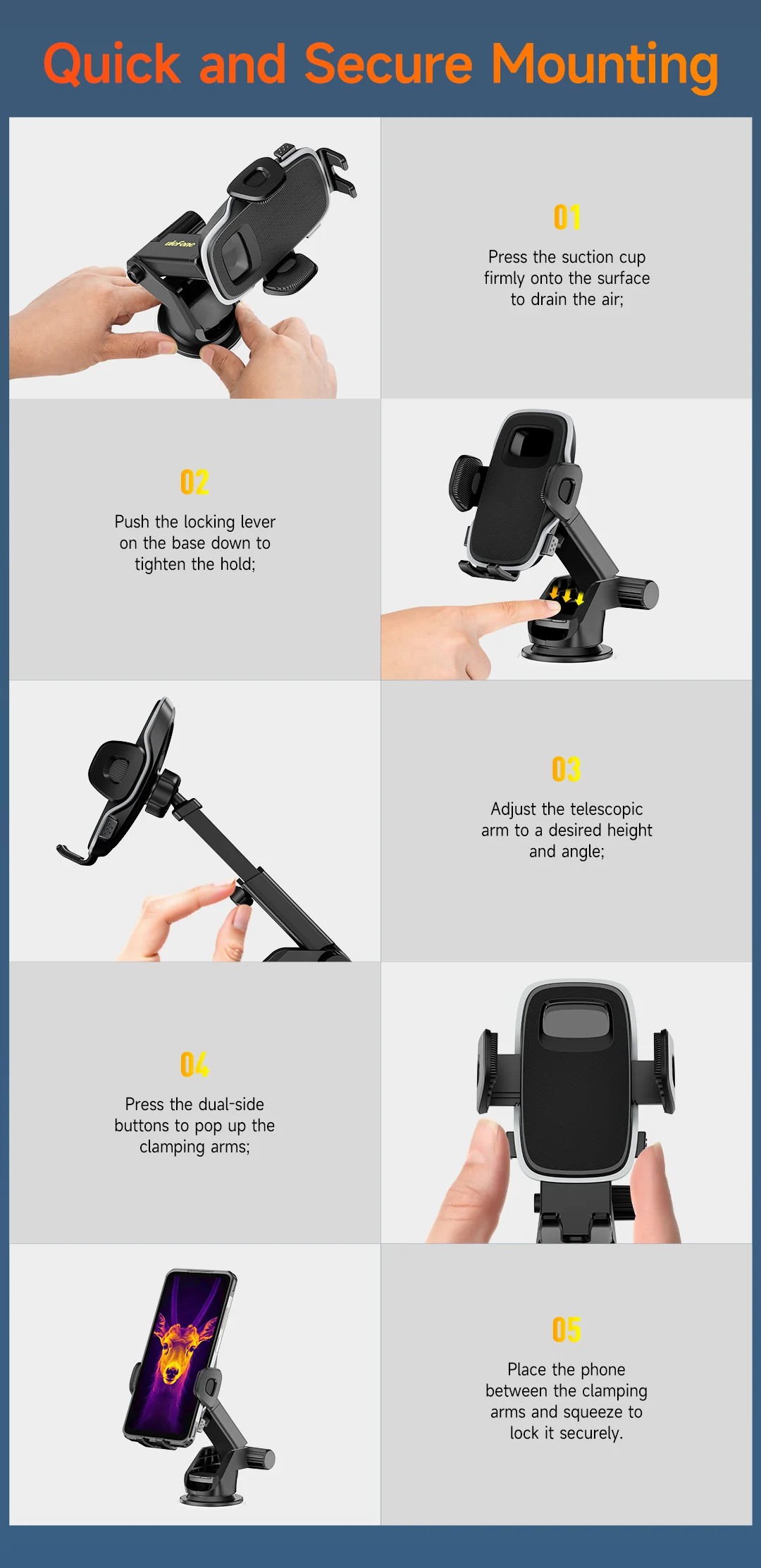 Ulefone Armor Mount Next-Gen Versatile Phone Holder 吸盤式車用手機支架 二代